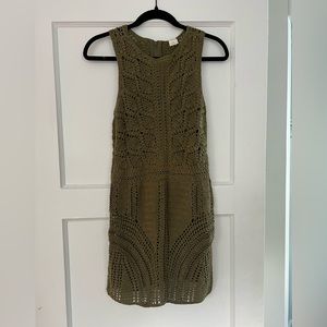 Flook Crochet Olive Green Dress Sz L